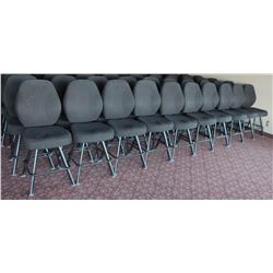 LOT OF 10 BLACK FABRIC CASINO CHAIRS