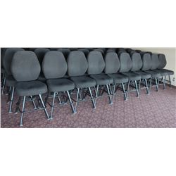 LOT OF 10 BLACK FABRIC CASINO CHAIRS