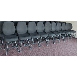 LOT OF 10 BLACK FABRIC CASINO CHAIRS