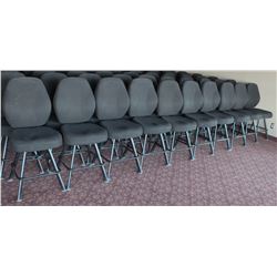 LOT OF 10 BLACK FABRIC CASINO CHAIRS