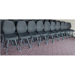 LOT OF 10 BLACK FABRIC CASINO CHAIRS