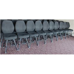 LOT OF 10 BLACK FABRIC CASINO CHAIRS