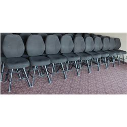 LOT OF 10 BLACK FABRIC CASINO CHAIRS