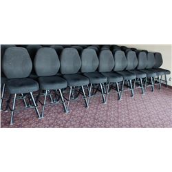 LOT OF 10 BLACK FABRIC CASINO CHAIRS