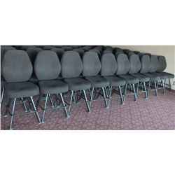 LOT OF 10 BLACK FABRIC CASINO CHAIRS