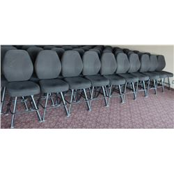 LOT OF 10 BLACK FABRIC CASINO CHAIRS