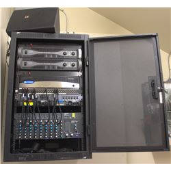 AUDIO CONTROL CABINET WITH CONTENTS