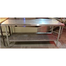 6FT BUTCHER BLOCK TABLE W/ STAINLESS STEEL