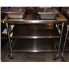 Image 1 : 3 TIER STAINLESS STEEL TABLE ON WHEELS