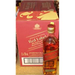 12 BOTTLES OF RED LABEL JOHNNIE WALKER SCOTCH