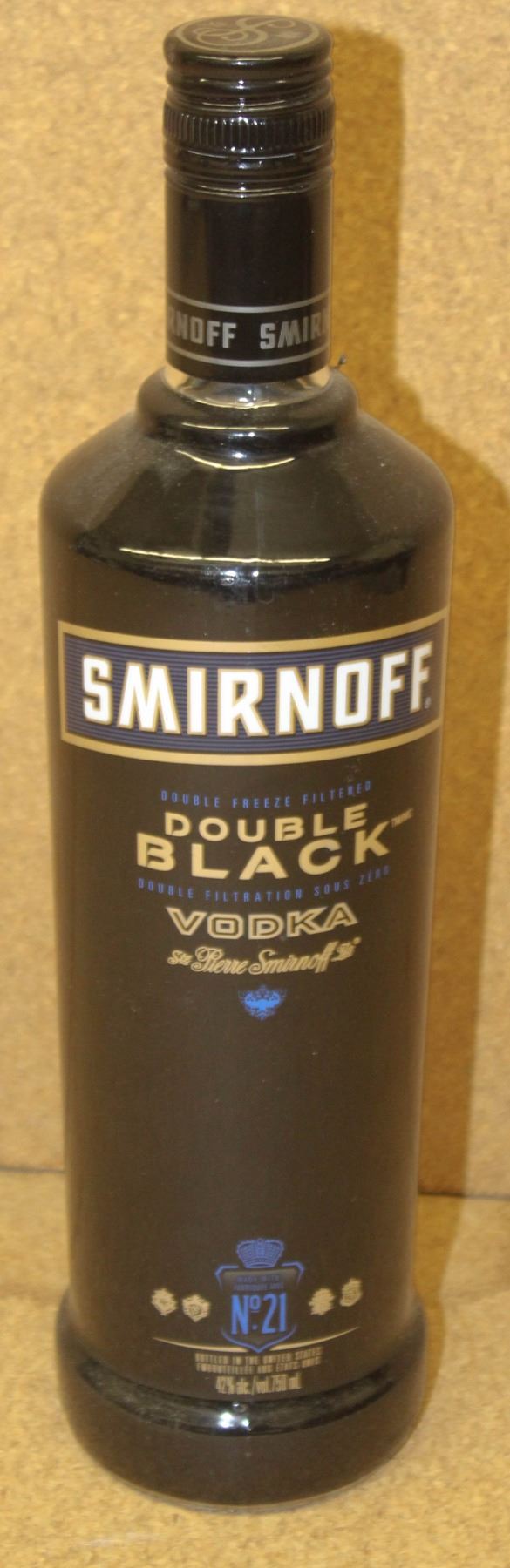 Smirnoff Double Black Bottle BOTTLE OF SMIRNOFF DOUBLE BLACK VODKA - Kastner Auctions