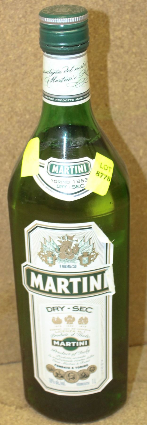 BOTTLE OF MARTINI DRY SEC Kastner Auctions