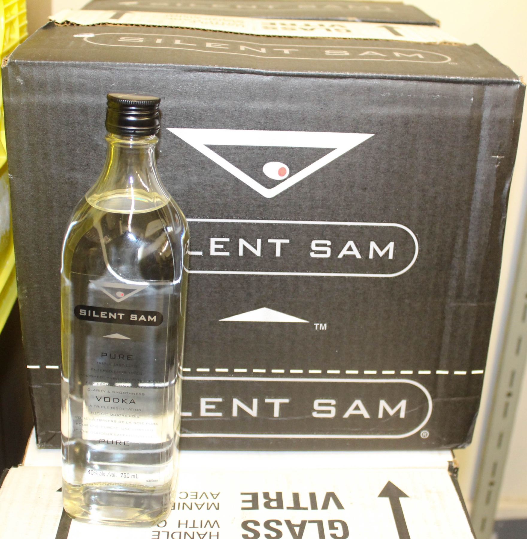 12 BOTTLES OF SILENT SAM PURE VODKA