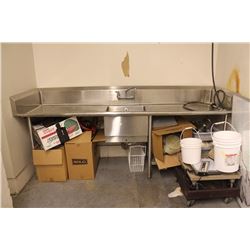 STAINLESS STEEL SINGLE WELL SINK  W/ TAPS &