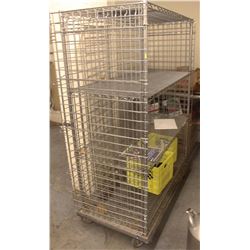 3 TIER WIRE MESH SECURITY CAGE CART