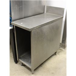 STAINLESS STEEL CABINET W/ STORAGE AND BACKSPLASH