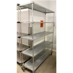 5 TIER GALVANIZED STEEL METRO RACK ON CASTORS