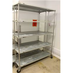 5 TIER GALVANIZED STEEL METRO RACK ON CASTORS