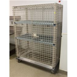3 TIER METRO WIRE MESH SECURITY CAGE CART