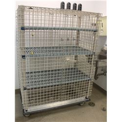 3 TIER METRO WIRE MESH SECURITY CAGE CART