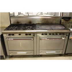 GARLAND DOUBLE DOOR OVEN ,4 BURNER & FLAT TOP