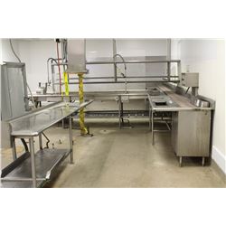 LARGE " T " SHAPE S/S STEEL DISHWASHING CENTER