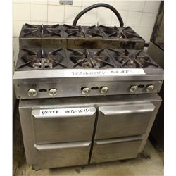 2 TIER 6 BURNER GAS STOVE & 4 DRAWER REFRIGERATED