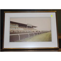 VINTAGE PHOTO OF THE HOME STRETCH & GRANDSTANDS