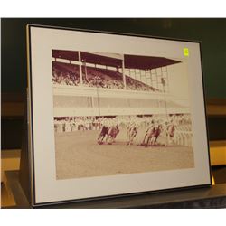 ROUNDING THE CORNER VINTAGE PHOTO FRAMED