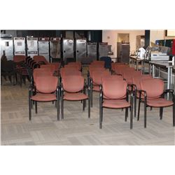 LOT OF APPROX. 35 ORANGE RECEPTION CHAIRS