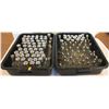 Image 1 : 2 BUS TRAYS OF GLASS SALT & PEPPER SHAKERS