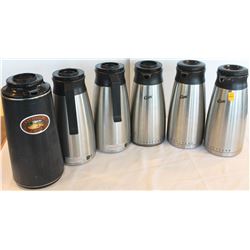 5 S/S CURTIS THERMOLUX INSULATED COFFEE CARAFES
