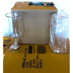 CASE OF NEW CLEAR PLASTIC 15 OZ FLUTE-STYLE