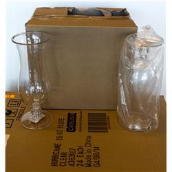 CASE OF NEW CLEAR PLASTIC 15 OZ FLUTE-STYLE