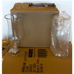 CASE OF NEW CLEAR PLASTIC 15 OZ FLUTE-STYLE
