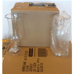 CASE OF NEW CLEAR PLASTIC 15 OZ FLUTE-STYLE