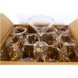 CASE OF NEW CLEAR PLASTIC MARTINI GLASS- 24 OZ