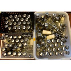 3 TRAYS OF ASSORTED GLASS SALT & PEPPER SHAKERS