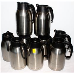 LOT OF 10 S/S BEVERAGE CARAFES-NO LIDS