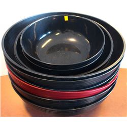 GROUP OF ASSORTED LARGE  PLASTIC SERVING BOWLS