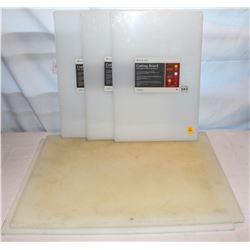 3 NEW PLASTIC CUTTING BOARDS & 2 USED