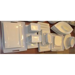 LARGE LOT OF ASSORTED SQUARE SERVING PLATES &