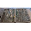 Image 1 : 2 BUS TRAYS OF ASSORTED GLASSWARE: MIXING BOWLS,