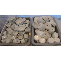 2 BUS TRAYS OF ASSORTED DISHWARE: MAGNUM & JR