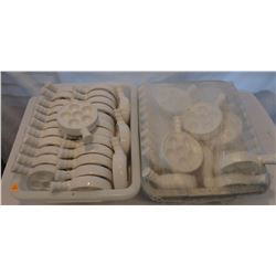 2 TUBS OF CERAMIC 6-POCKET POACHING DISHES