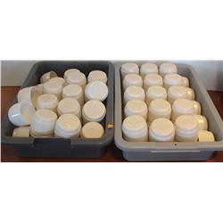 TWO BUS TRAYS OF DIPPING SAUCE CUPS