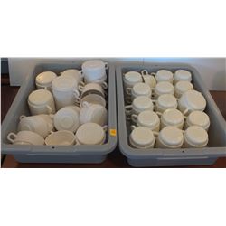 TWO BUS TRAYS OF ASSORTED FRENCH CERAMIC