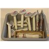 Image 1 : BUS TRAY WITH 11 BEER TAP HANDLES- 2 ARE NEW