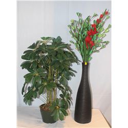 TWO COUNTER TOP ARTIFICIAL PLANTS ONE IN POT ONE