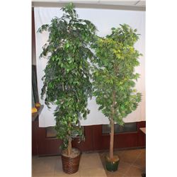 TWO LARGE APPROX 6' TALL ARTIFICIAL TREES